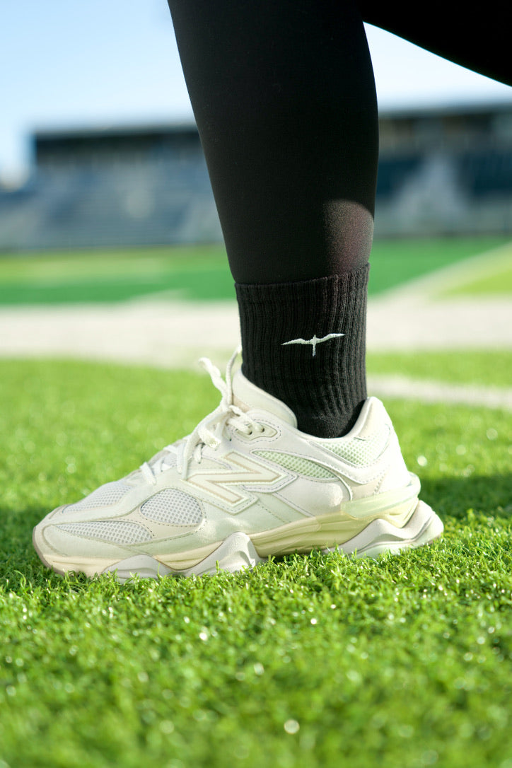Athletic Half-Crew Embroidered Socks (Unisex)