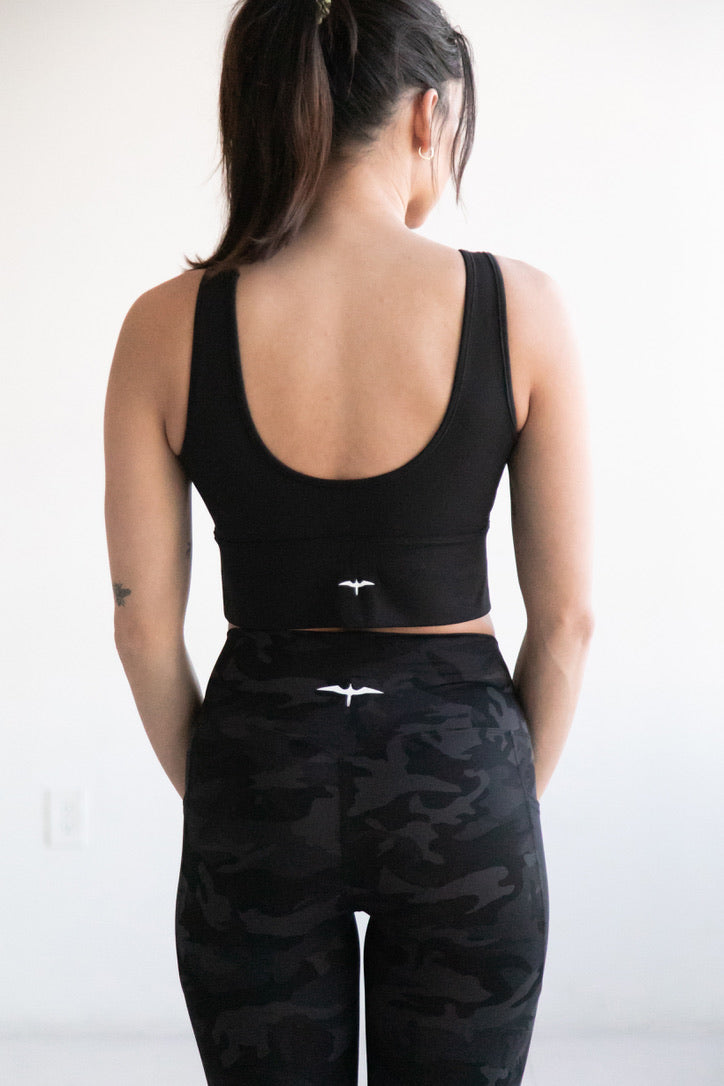 The MIKALA Crop Top - ʻIWA BLACK