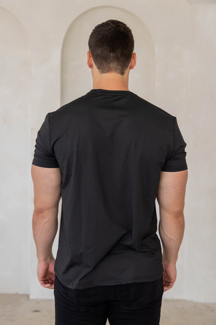 Mens QUICK DRY t-shirt - 'IWA BLACK