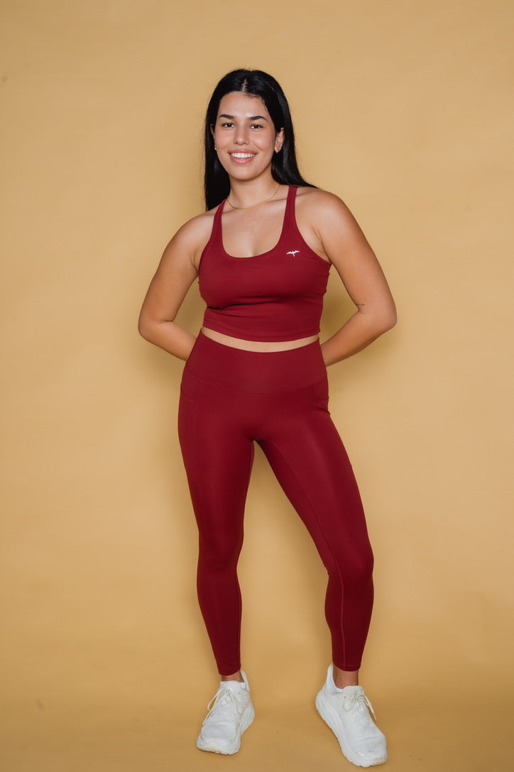 The KAILA 26" Full-Length Pocket Legging - MERLOT