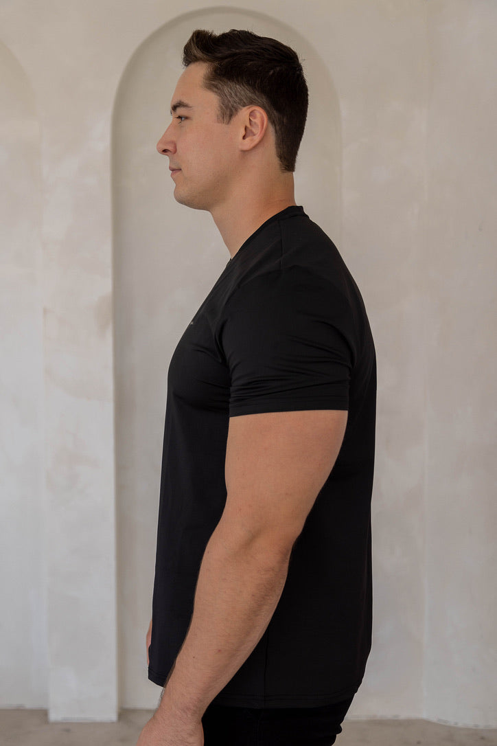 Mens QUICK DRY t-shirt - 'IWA BLACK