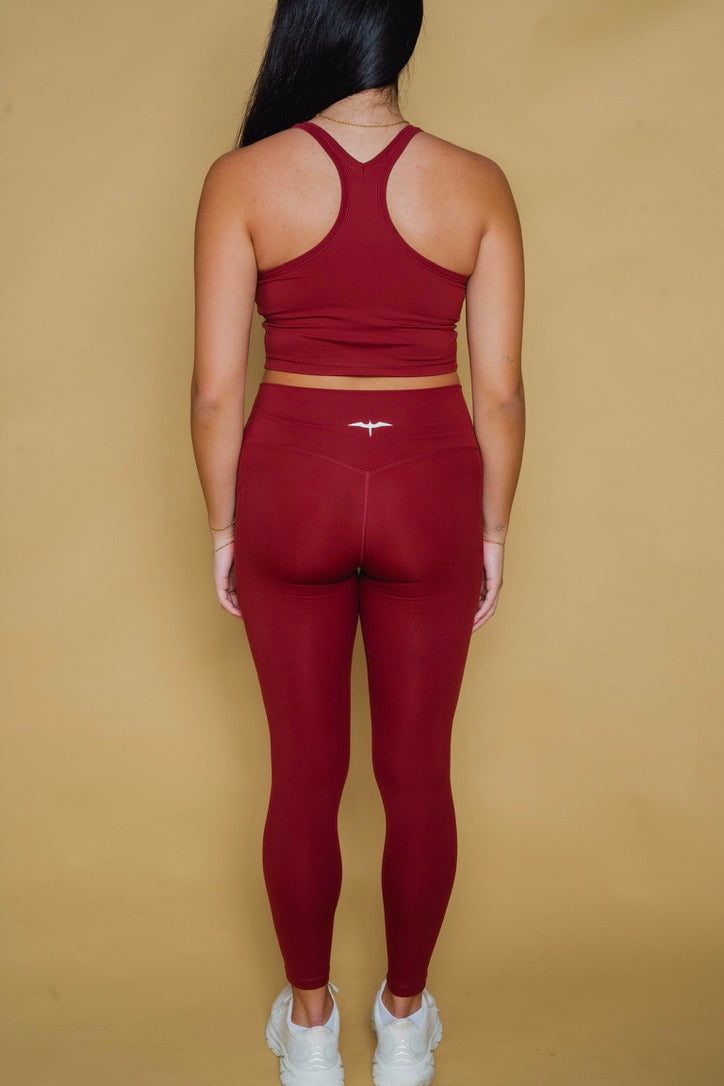 The KAILA 26" Full-Length Pocket Legging - MERLOT