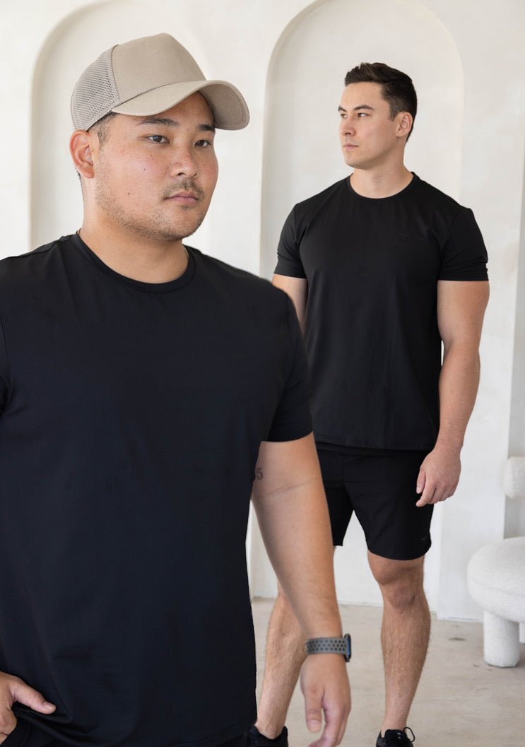 Mens QUICK DRY t-shirt - 'IWA BLACK