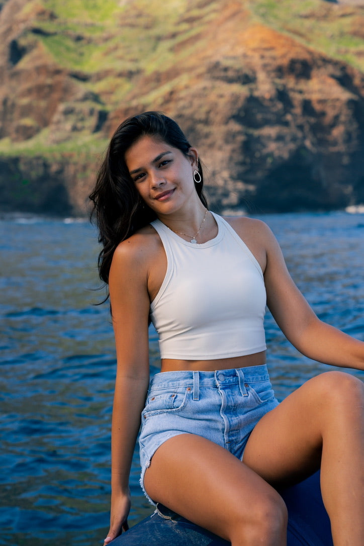 The MILOLIʻI Crop Top - OCEAN MIST