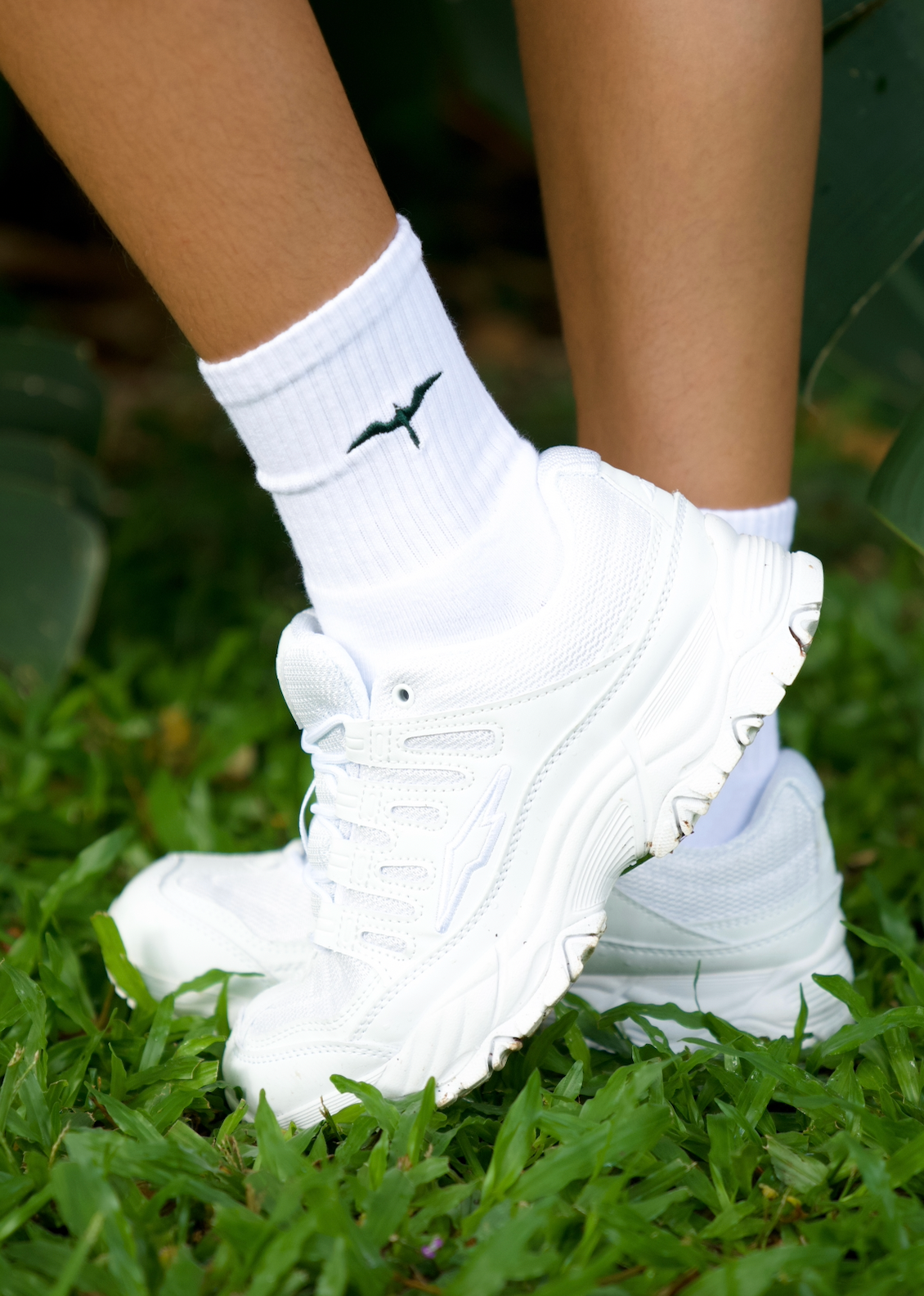 Athletic Half-Crew Embroidered Socks (Unisex)