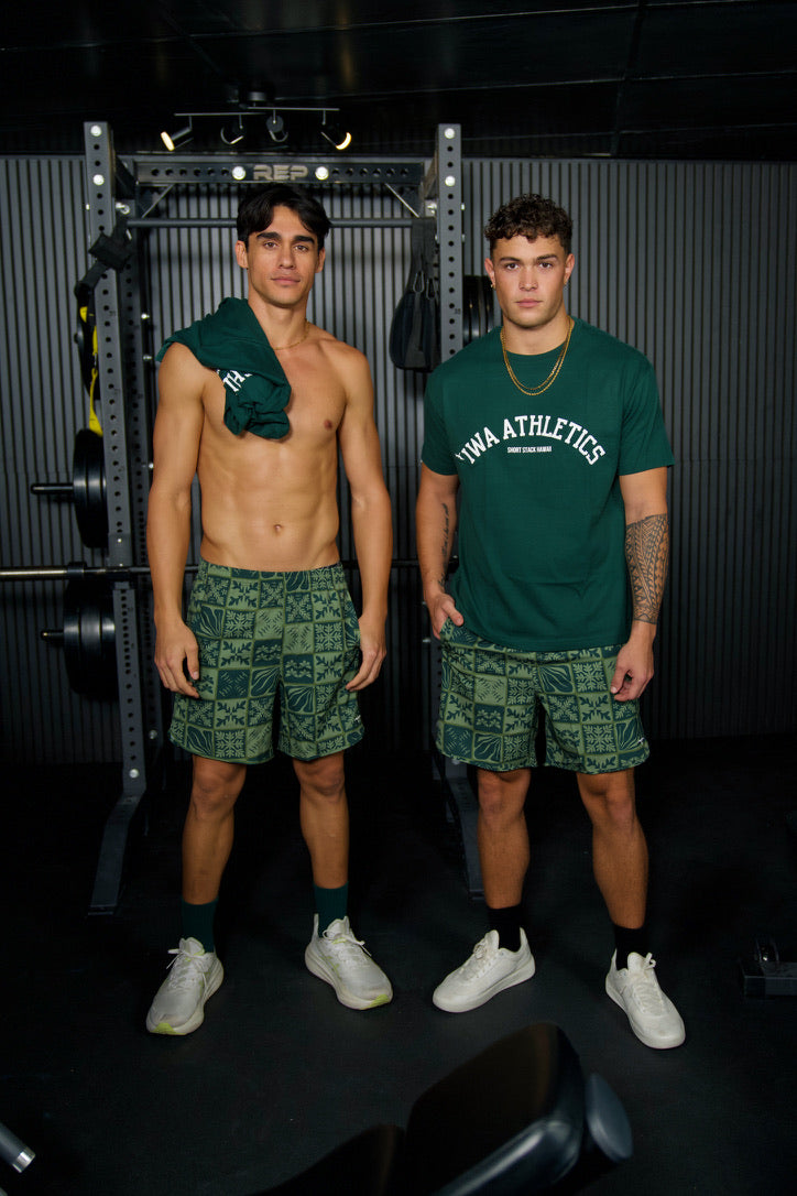 'IWA ATHLETICS Cotton Tee - DARK GREEN