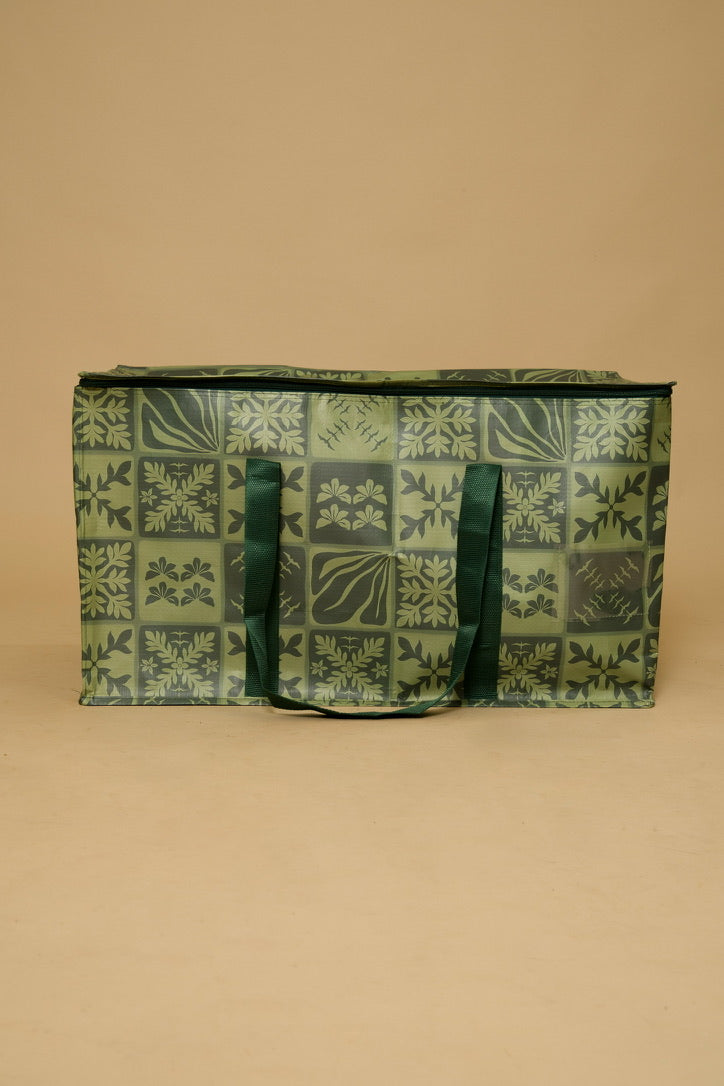 Large ZIPPERED Bucha Bag - Green ʻIWA KUIKI
