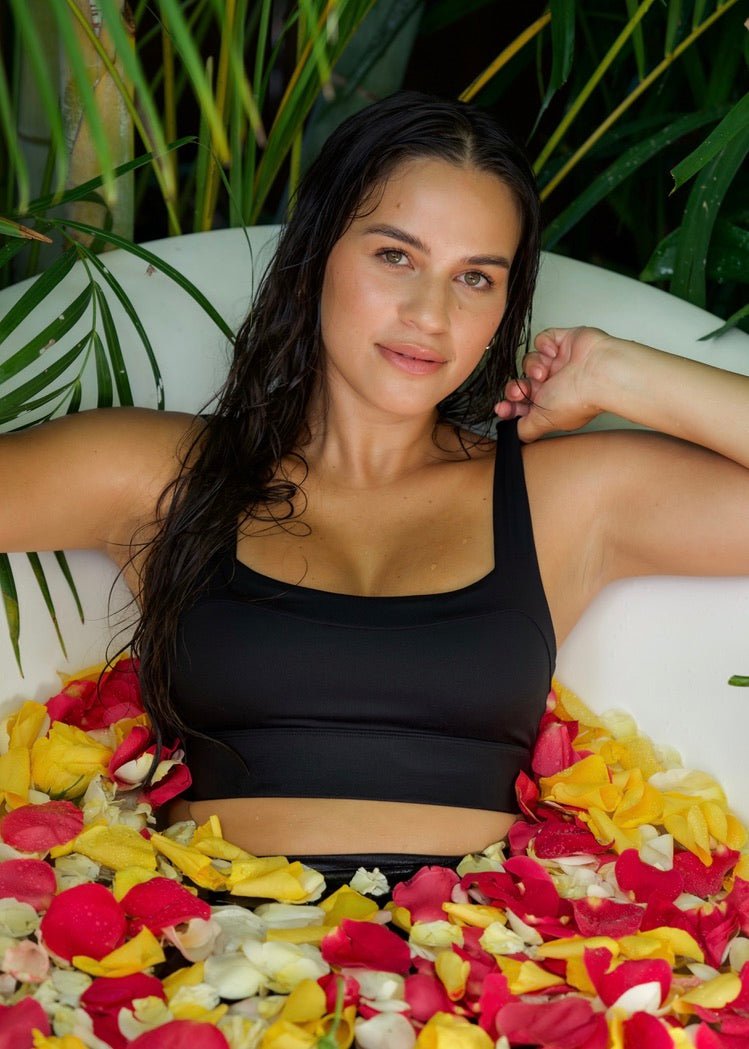 The HĀ Sports Bra - ʻIWA BLACK