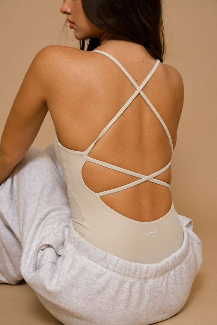 The LOKE Ribbed Bodysuit - CREAM