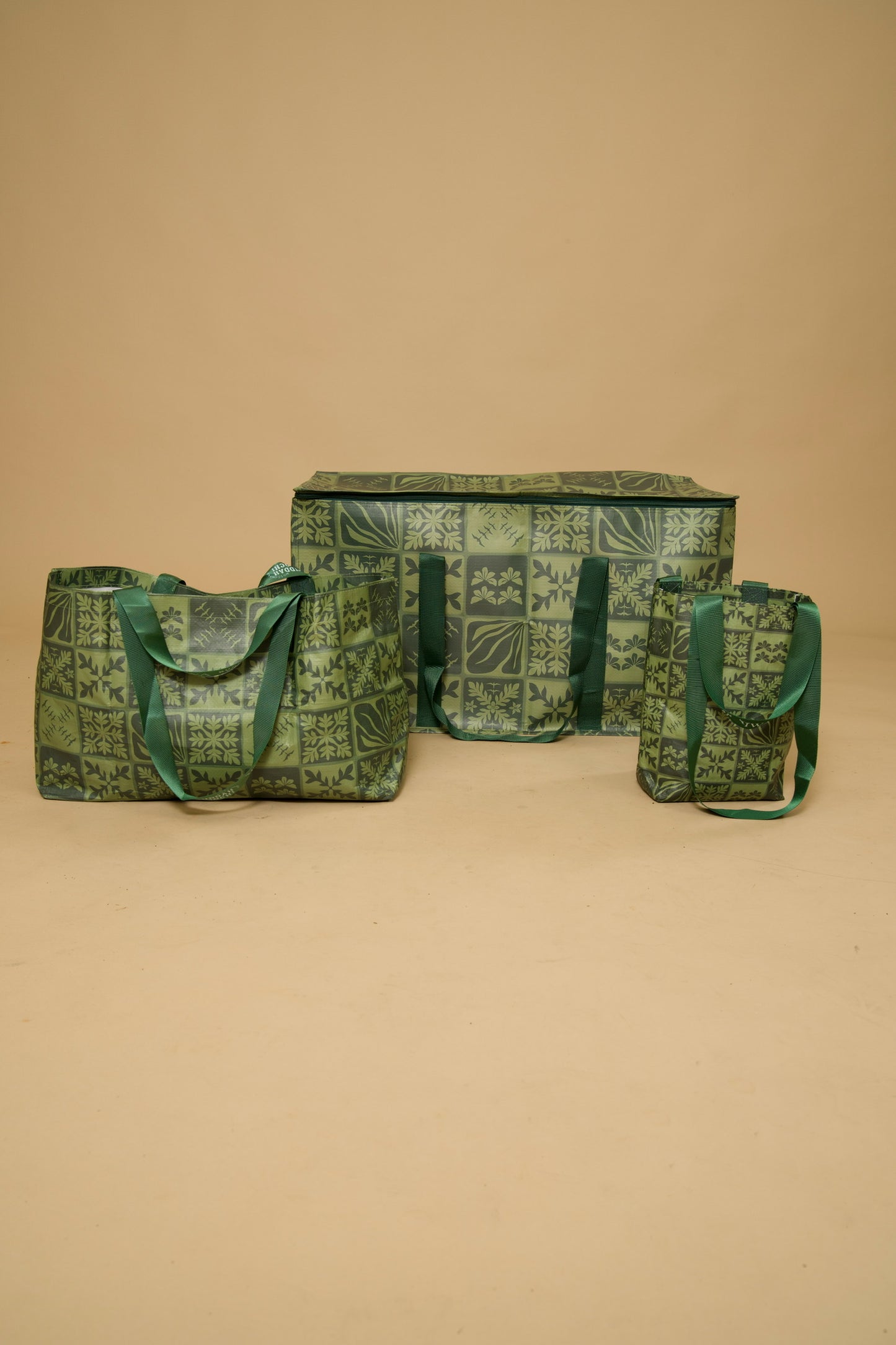 Large ZIPPERED Bucha Bag - Green ʻIWA KUIKI