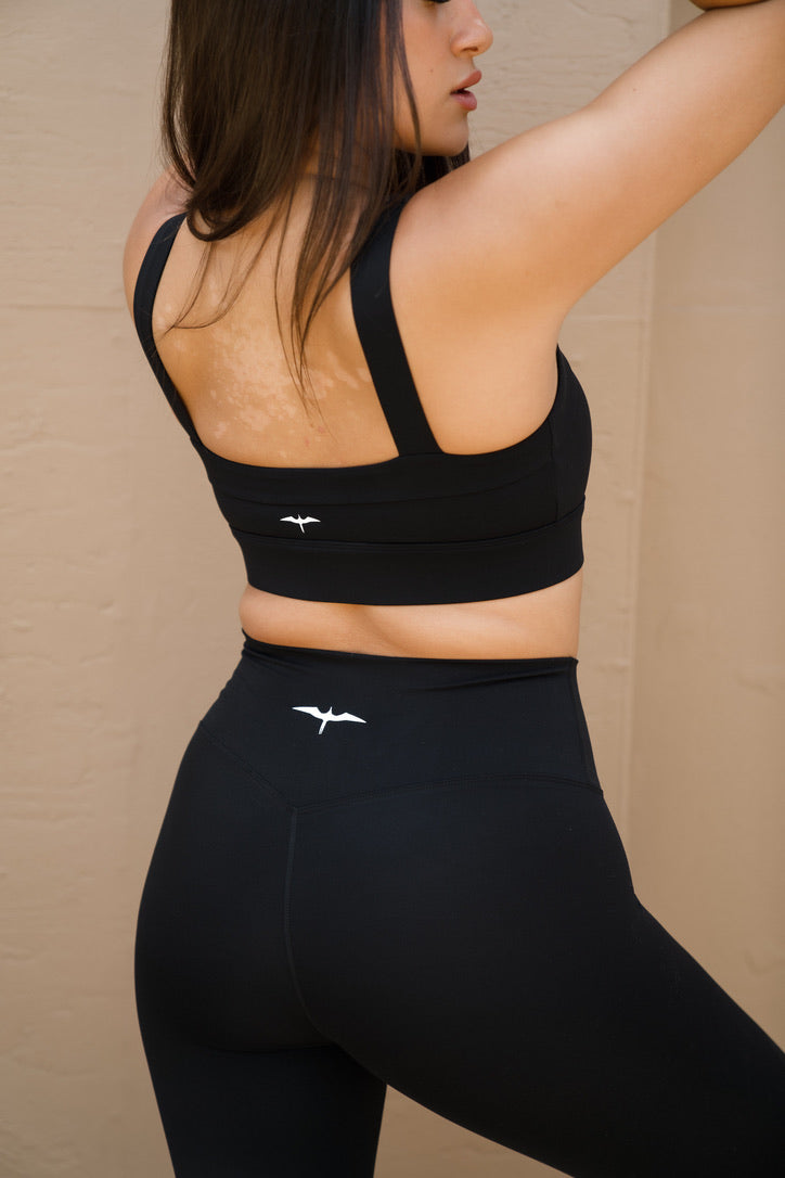 The HĀ Sports Bra - ʻIWA BLACK