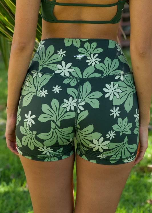 The KUKINI 4.5" Short - Naupaka Garden - CANOPY GREEN