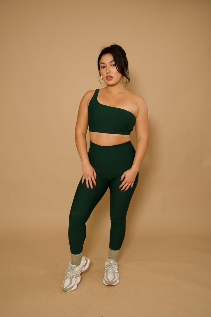 The KAILA Full-length Ribbed Legging - PALM