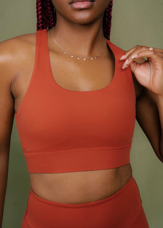 The HONOPŪ Sports Bra - RED DIRT