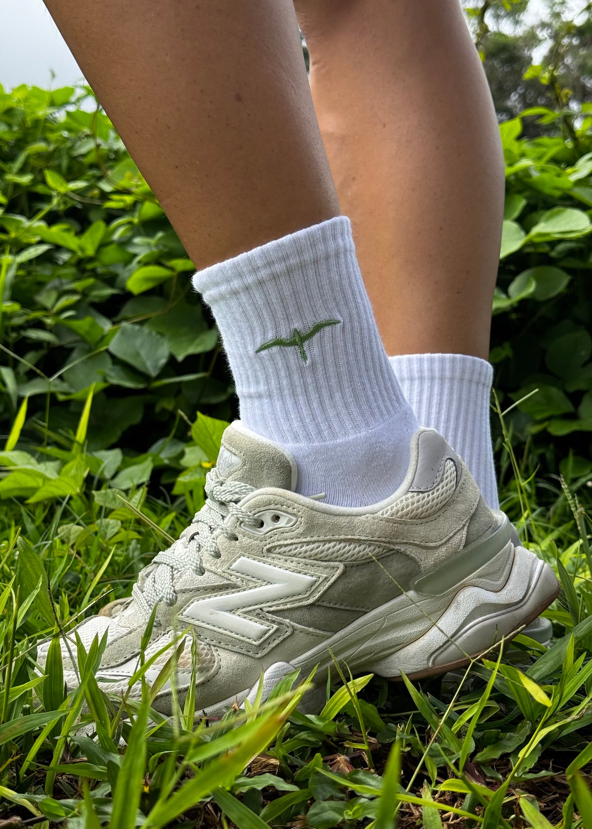 Athletic Half-Crew Embroidered Socks (Unisex)