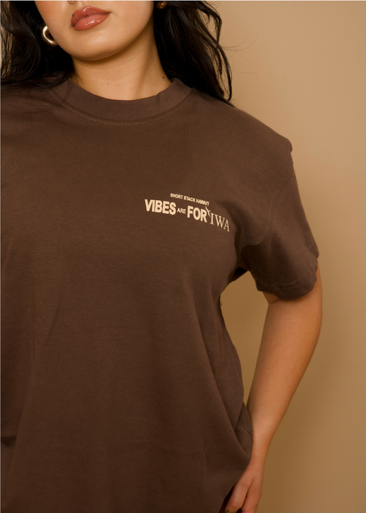 VIBES ARE FOR'IWA Heavyweight Tee - BROWN