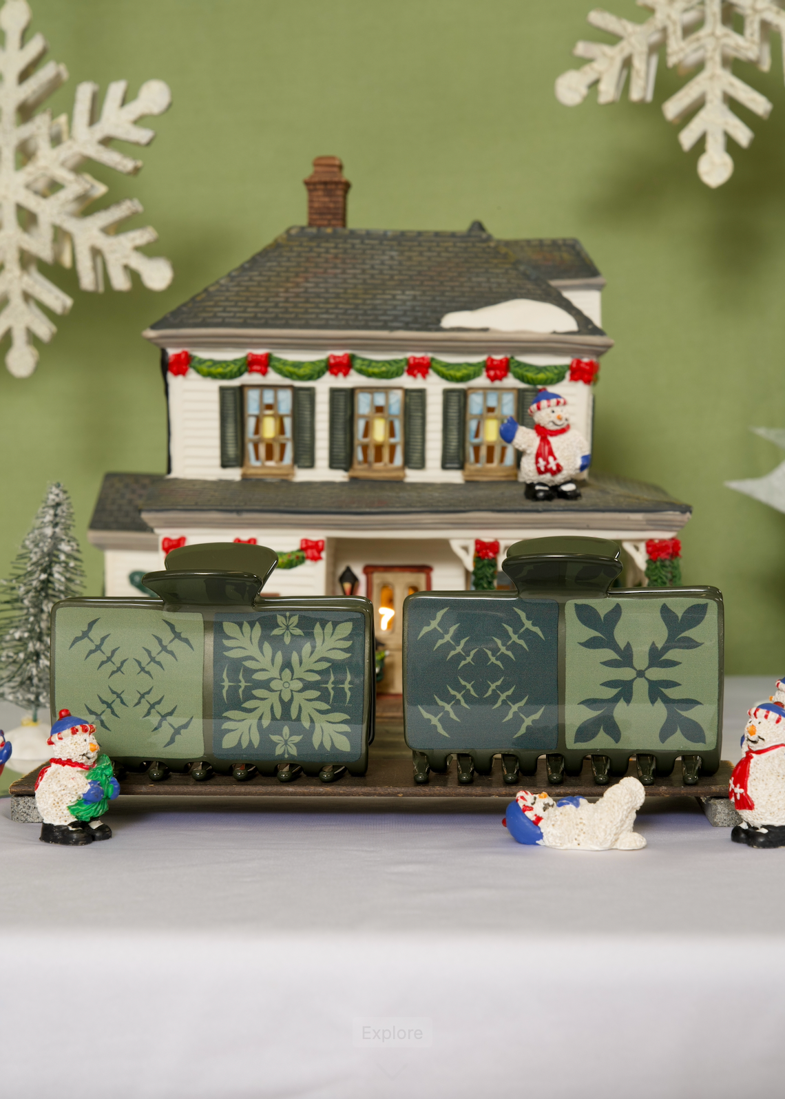 Medium 2-TILE Claw Clip - GREEN 'IWA KUIKI