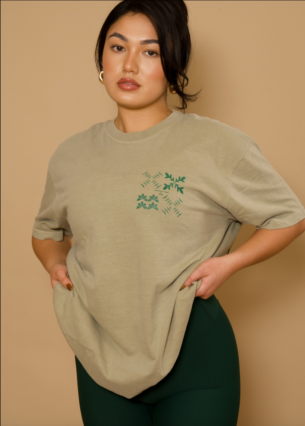 'IWA KUIKI Cotton Tee - KHAKI