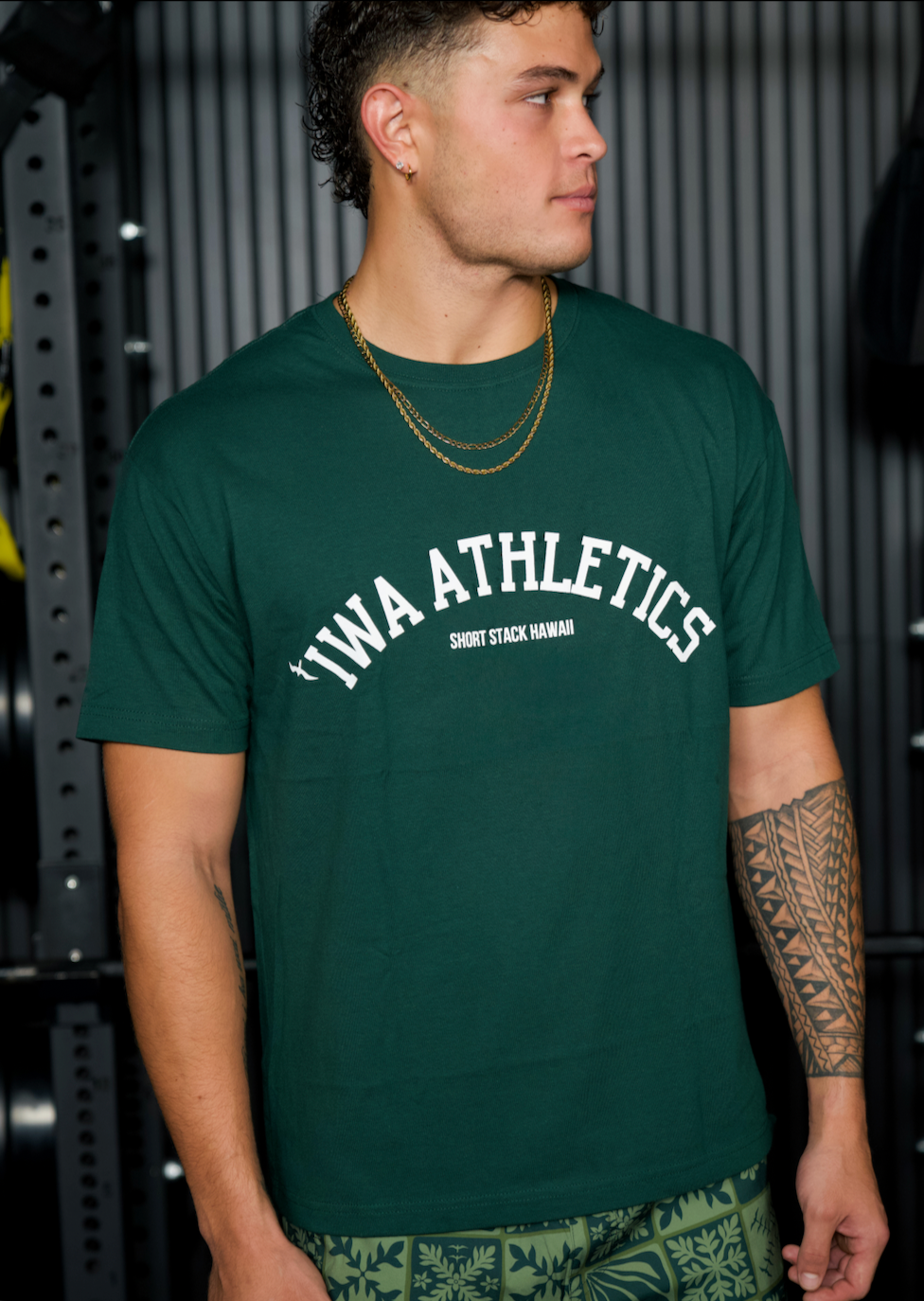 'IWA ATHLETICS Cotton Tee - DARK GREEN